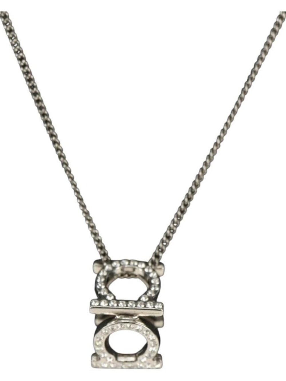 Salvatore Ferragamo Gancini Necklace metal Silver Auth am11734V